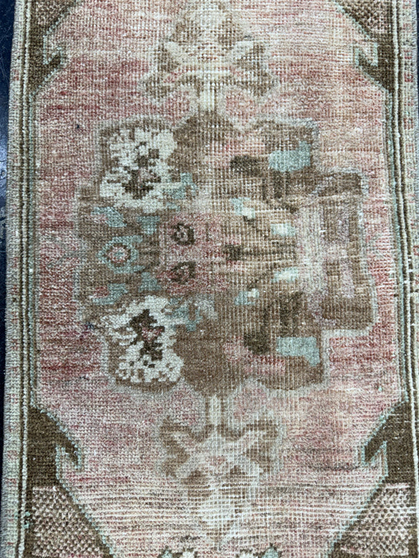 Turkish Mini Rug Oriental Hand Knotted Vintage Rug  1'5'' x  3' #12082