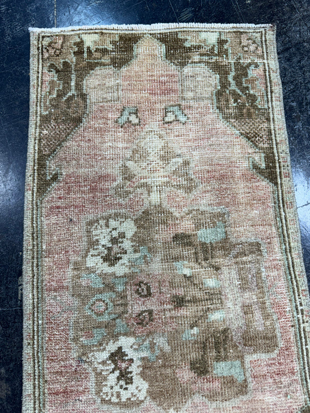 Turkish Mini Rug Oriental Hand Knotted Vintage Rug  1'5'' x  3' #12082