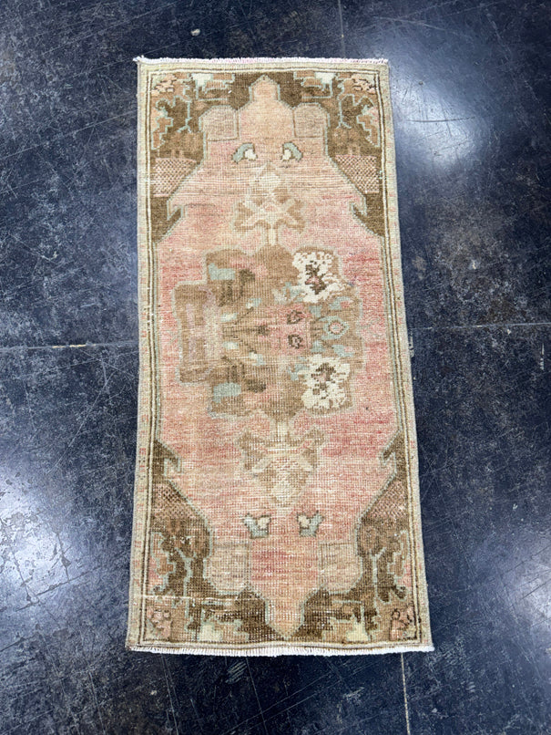 Turkish Mini Rug Oriental Hand Knotted Vintage Rug  1'5'' x  3' #12082