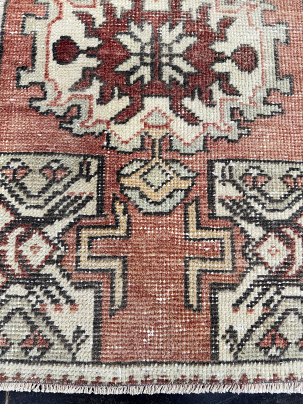 Turkish Mini Rug Oriental Hand Knotted Vintage Rug  1'7'' x  2'9'' #12094