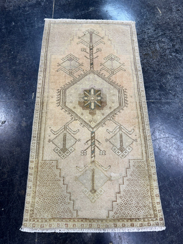 Turkish Mini Rug Oriental Hand Knotted Vintage Rug  1'8'' x  3'3'' #12093