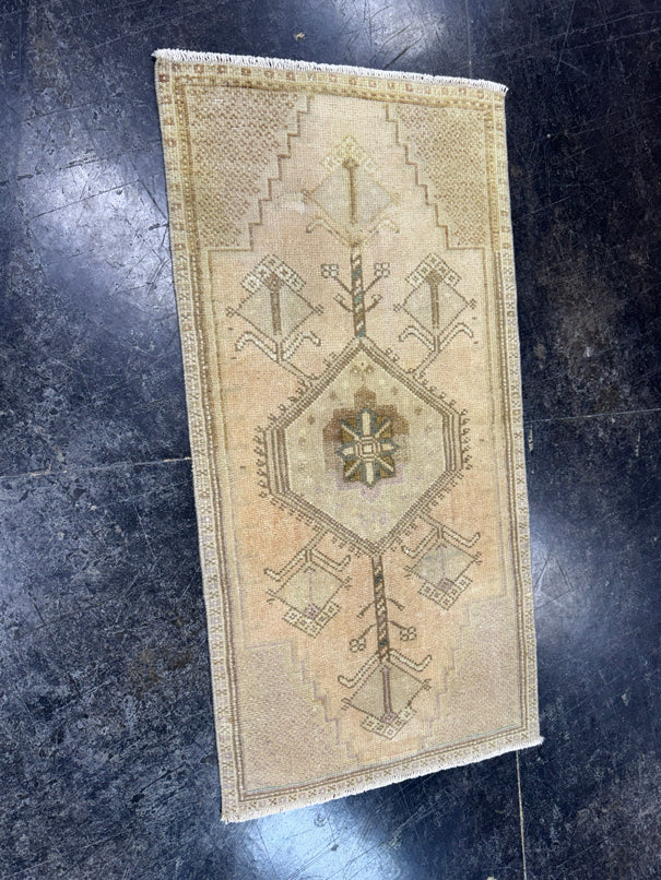 Turkish Mini Rug Oriental Hand Knotted Vintage Rug  1'8'' x  3'3'' #12093