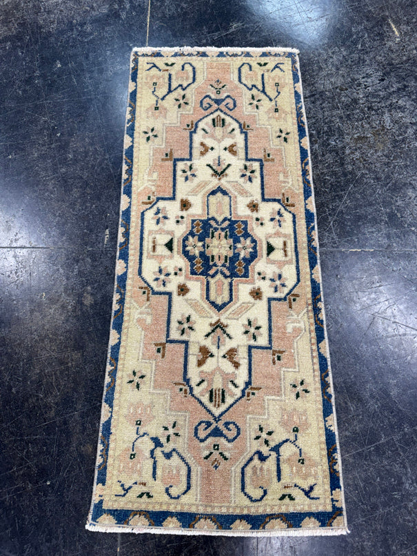 Turkish Mini Rug Oriental Hand Knotted Vintage Rug  1'4'' x  3'5'' #12090