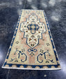 Turkish Mini Rug Oriental Hand Knotted Vintage Rug  1'4'' x  3'5'' #12090