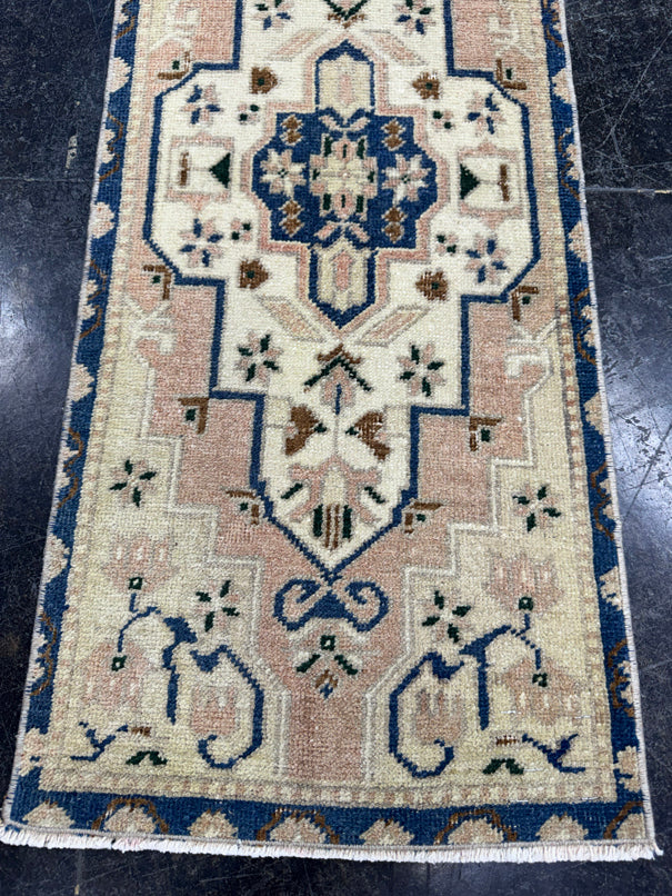 Turkish Mini Rug Oriental Hand Knotted Vintage Rug  1'4'' x  3'5'' #12090