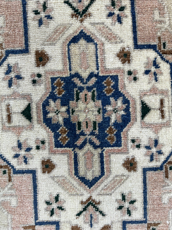 Turkish Mini Rug Oriental Hand Knotted Vintage Rug  1'4'' x  3'5'' #12090