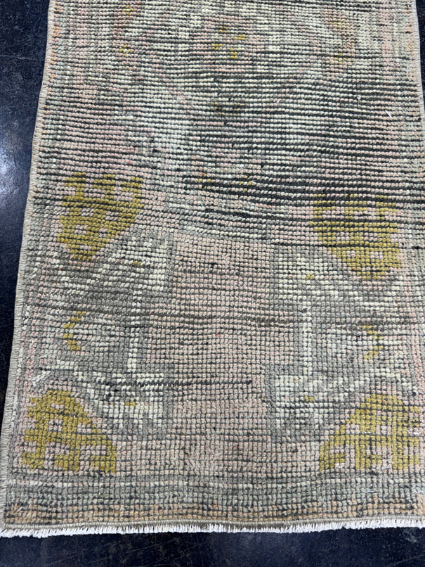 Turkish Mini Rug Oriental Hand Knotted Vintage Rug  1'6'' x  3'4'' #12091