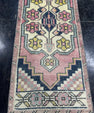 Turkish Mini Rug Oriental Hand Knotted Vintage Rug  1'4'' x  3'7'' #12092