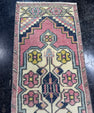 Turkish Mini Rug Oriental Hand Knotted Vintage Rug  1'4'' x  3'7'' #12092