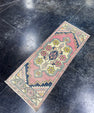 Turkish Mini Rug Oriental Hand Knotted Vintage Rug  1'4'' x  3'7'' #12092