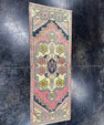 Turkish Mini Rug Oriental Hand Knotted Vintage Rug  1'4'' x  3'7'' #12092