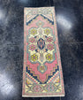 Turkish Mini Rug Oriental Hand Knotted Vintage Rug  1'4'' x  3'7'' #12092