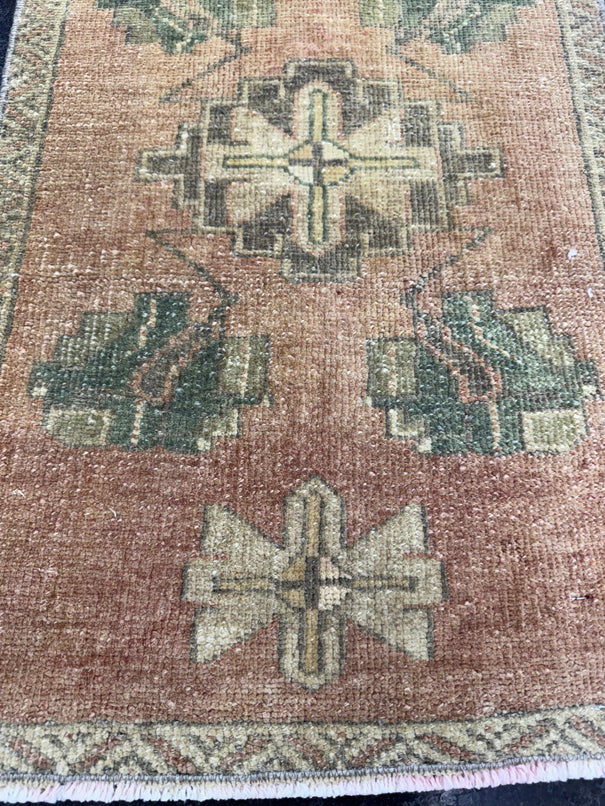 Turkish Mini Rug Oriental Hand Knotted Vintage Rug  1'6'' x  2'5'' #12086