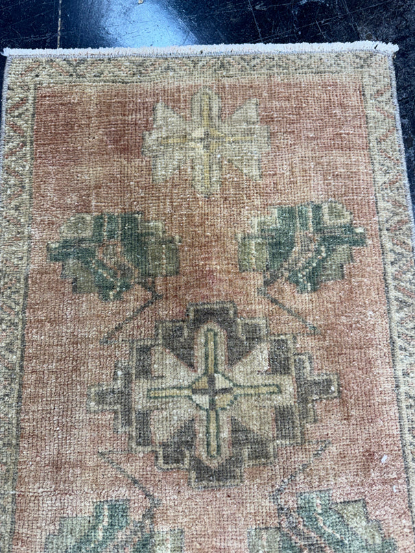 Turkish Mini Rug Oriental Hand Knotted Vintage Rug  1'6'' x  2'5'' #12086