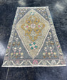 Turkish Mini Rug Oriental Hand Knotted Vintage Rug  1'8'' x  2'11'' #12084