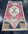 Turkish Mini Rug Oriental Hand Knotted Vintage Rug  1'9'' x  3'3'' #12083