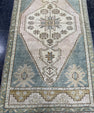 Turkish Mini Rug Oriental Hand Knotted Vintage Rug  1'8'' x  3'3'' #12081