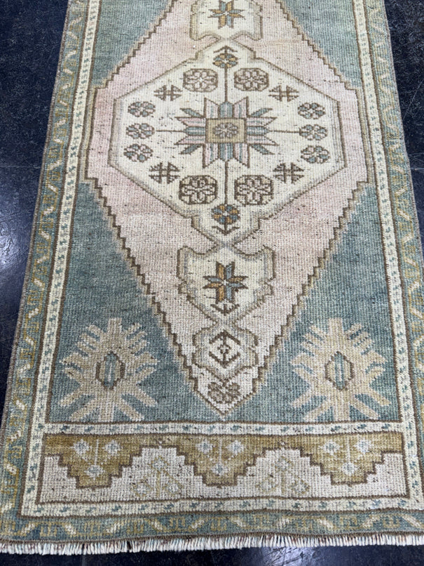 Turkish Mini Rug Oriental Hand Knotted Vintage Rug  1'8'' x  3'3'' #12081