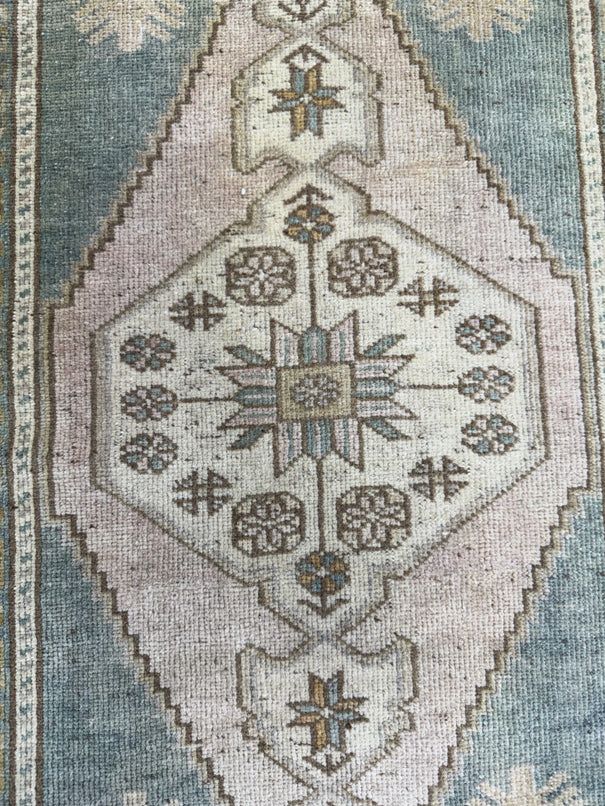 Turkish Mini Rug Oriental Hand Knotted Vintage Rug  1'8'' x  3'3'' #12081