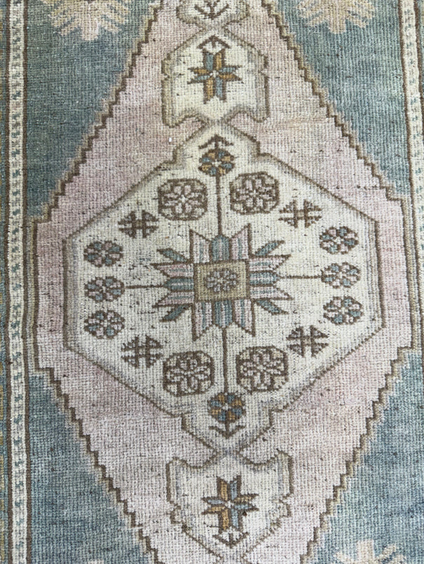 Turkish Mini Rug Oriental Hand Knotted Vintage Rug  1'8'' x  3'3'' #12081