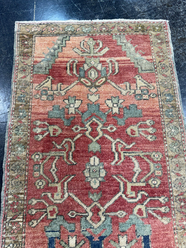 Turkish Mini Rug Oriental Hand Knotted Vintage Rug  1'9'' x  3'3'' #12073