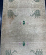 Turkish Mini Rug Oriental Hand Knotted Vintage Rug  1'8'' x  3'6'' #12074