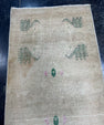 Turkish Mini Rug Oriental Hand Knotted Vintage Rug  1'8'' x  3'6'' #12074