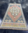 Turkish Mini Rug Oriental Hand Knotted Vintage Rug  1'9'' x  3'10'' #12075
