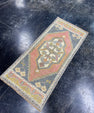 Turkish Mini Rug Oriental Hand Knotted Vintage Rug  1'9'' x  3'10'' #12075