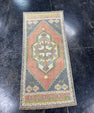 Turkish Mini Rug Oriental Hand Knotted Vintage Rug  1'9'' x  3'10'' #12075