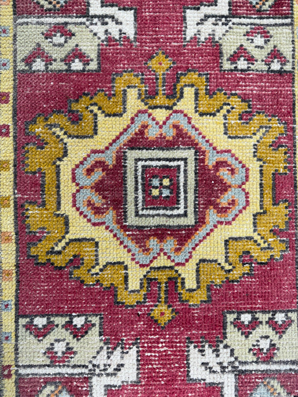 Turkish Mini Rug Oriental Hand Knotted Vintage Rug  1'6'' x  2'11'' #12072