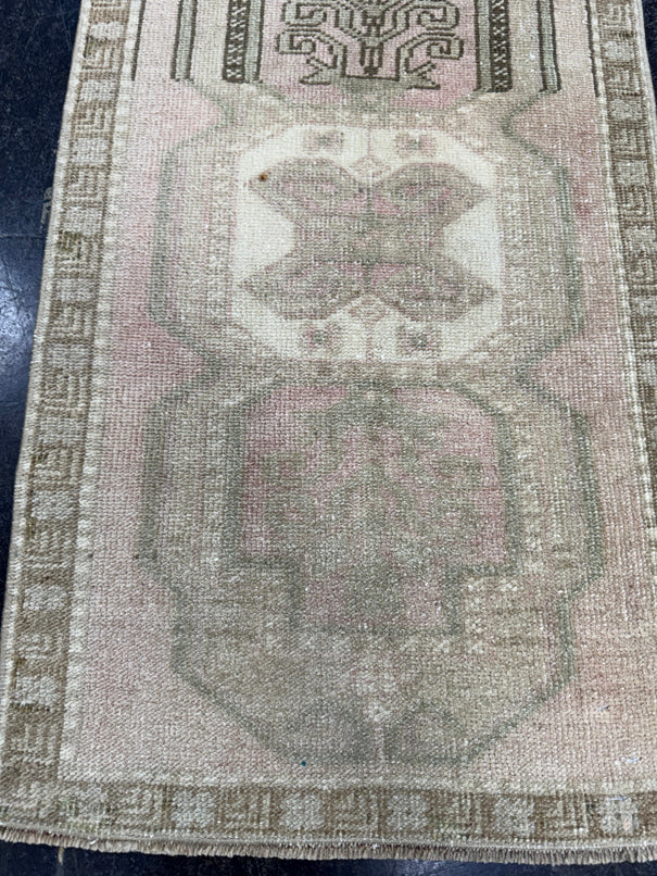 Turkish Mini Rug Oriental Hand Knotted Vintage Rug  1'8'' x  2'10'' #12070