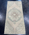 Turkish Mini Rug Oriental Hand Knotted Vintage Rug  1'6'' x  3' #12071