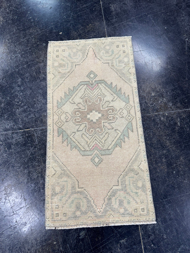 Turkish Mini Rug Oriental Hand Knotted Vintage Rug  1'6'' x  3' #12071