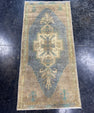 Turkish Mini Rug Oriental Hand Knotted Vintage Rug  1'6'' x  3'2'' #12065
