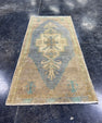 Turkish Mini Rug Oriental Hand Knotted Vintage Rug  1'6'' x  3'2'' #12065