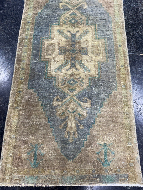 Turkish Mini Rug Oriental Hand Knotted Vintage Rug  1'6'' x  3'2'' #12065