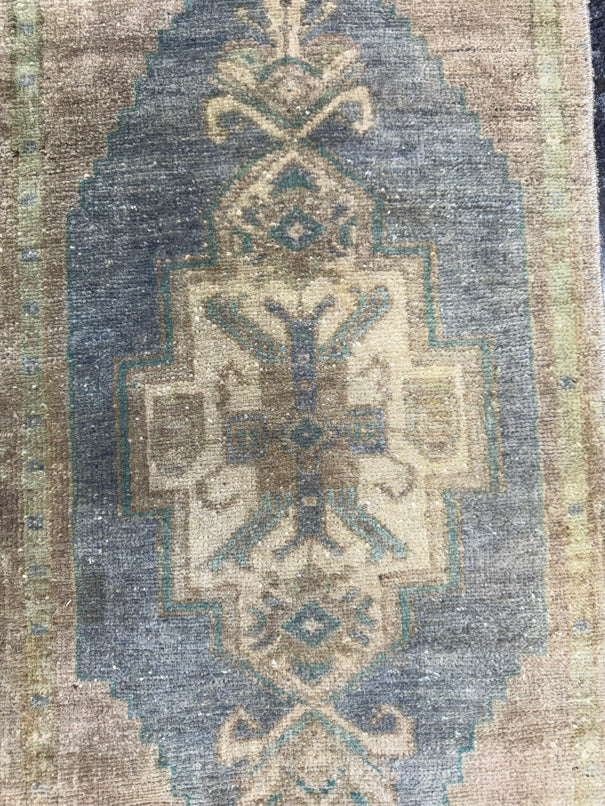 Turkish Mini Rug Oriental Hand Knotted Vintage Rug  1'6'' x  3'2'' #12065