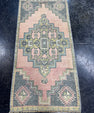 Turkish Mini Rug Oriental Hand Knotted Vintage Rug  1'7'' x  3'2'' #12067