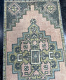 Turkish Mini Rug Oriental Hand Knotted Vintage Rug  1'7'' x  3'2'' #12067