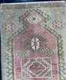 Turkish Mini Rug Oriental Hand Knotted Vintage Rug  1'5'' x  2'8'' #12069