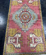 Turkish Mini Rug Oriental Hand Knotted Vintage Rug  1'7'' x  3'3'' #12063