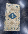 Turkish Mini Rug Oriental Hand Knotted Vintage Rug  1'5'' x  2'7'' #12058