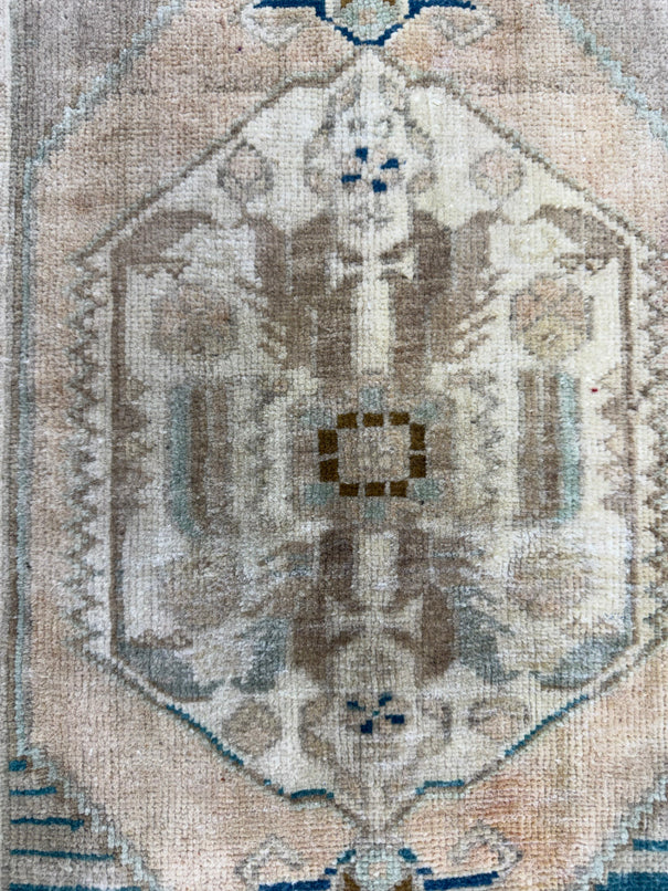 Turkish Mini Rug Oriental Hand Knotted Vintage Rug  1'8'' x  3'2'' #12059