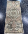 Turkish Mini Rug Oriental Hand Knotted Vintage Rug  1'6'' x  3'4'' #12061