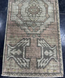 Turkish Mini Rug Oriental Hand Knotted Vintage Rug  1'6'' x  3'4'' #12061