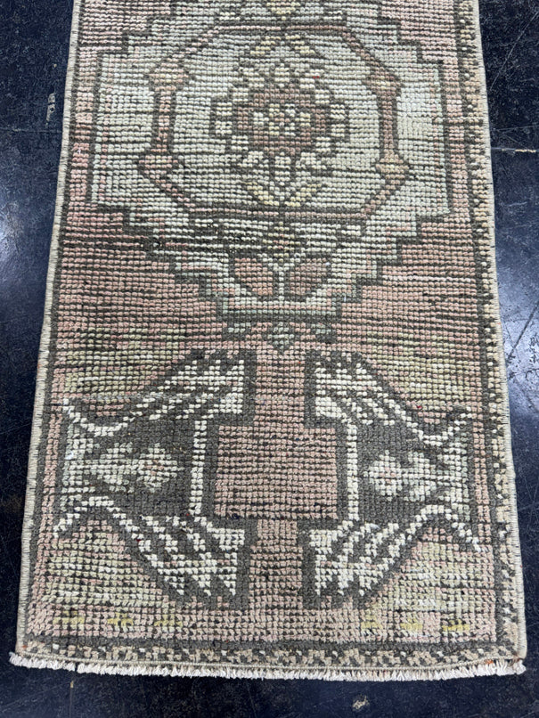 Turkish Mini Rug Oriental Hand Knotted Vintage Rug  1'6'' x  3'4'' #12061
