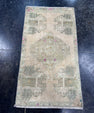 Turkish Mini Rug Oriental Hand Knotted Vintage Rug  1'5'' x  2'8'' #12062