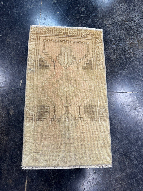 Turkish Mini Rug Oriental Hand Knotted Vintage Rug  1'3'' x  2'2'' #12064