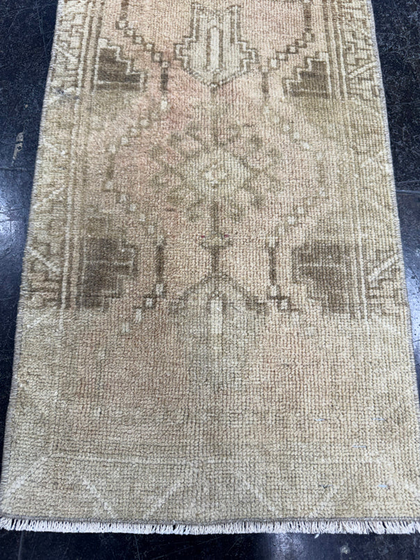 Turkish Mini Rug Oriental Hand Knotted Vintage Rug  1'3'' x  2'2'' #12064